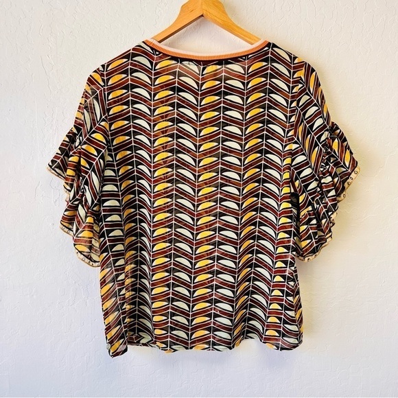 Scotch & Soda Ruffle Sleeve Blouse Sheer Small - Picture 5 of 9